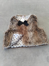 Gilet sans manche fille fourrure