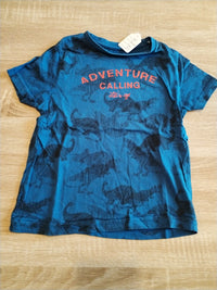 Tee-shirt manche courte garçon bleu dinosaures