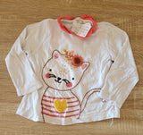Tee-shirt manche longue motif chat