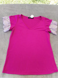 Tee-shirt manche courte fushia