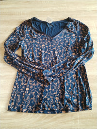 Tee-shirt manche longue femme col à paillettes