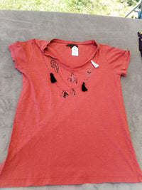 Tee-shirt femme décor froufrou