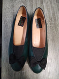 Ballerine femme verte foncé et noir